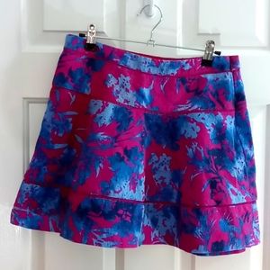 Banana Republic Floral Blue and Pink Flare Shirt Skirt, size 4